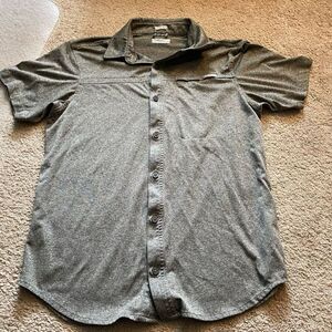 Columbia Women's Soft Grey Button Down Polo Blouse Shirt Size S